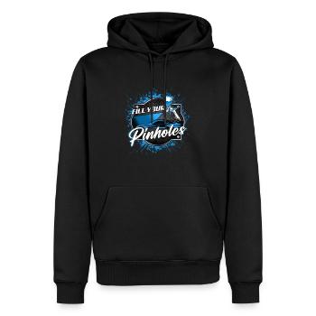 Fill Your Pinholes – Painter Humor - Men’s Premium Organic Hoodie - black - Front - Nico (187cm)