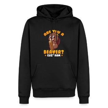 Frecher Biber Spruch Für Biberliebhaber - Männer Premium Bio Hoodie - Schwarz - Vorne - Nico (187cm)