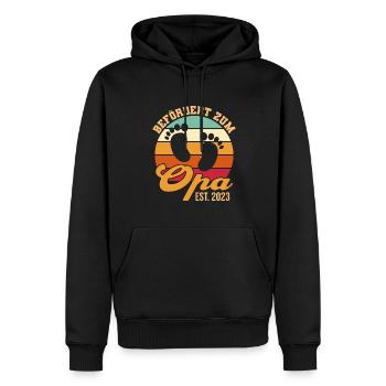 Befördert zum Opa 2023 Werdender Opa Geschenk - Männer Premium Bio Hoodie - Schwarz - Vorne - Nico (187cm)