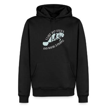 Ich liebe Manatees, die floaty potatoe - Männer Premium Bio Hoodie - Schwarz - Vorne - Nico (187cm)