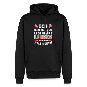 Ich bin dieser legendäre Lehrer - Männer Premium Bio Hoodie - Schwarz - Vorne - Nico (187cm)