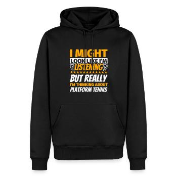 Plattform Tennis lustiges Geschenk - Männer Premium Bio Hoodie - Schwarz - Vorne - Nico (187cm)