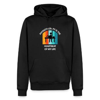 Physiothérapeute Cadeau humoristique disant drôle - Sweat à capuche Premium bio Homme - noir - Devant - Nico (187cm)