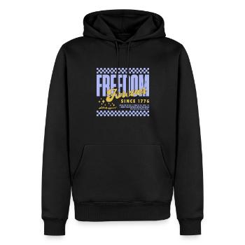 American USA Freedom Justice Fighter Abe 1776 - Männer Premium Bio Hoodie - Schwarz - Vorne - Nico (187cm)