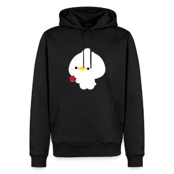 Duck Feeding Love - Men’s Premium Organic Hoodie - black - Front - Nico (187cm)