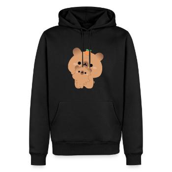 Wasserschweine-Paar - Männer Premium Bio Hoodie - Schwarz - Vorne - Nico (187cm)