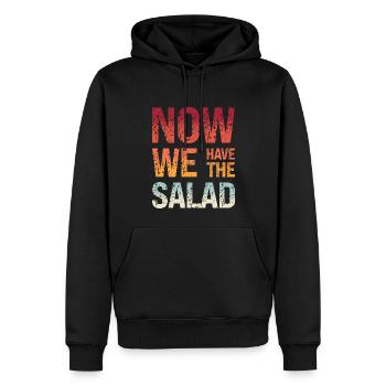 Jetzt haben wir den Salat Denglisch Lehrer Schule - Männer Premium Bio Hoodie - Schwarz - Vorne - Nico (187cm)