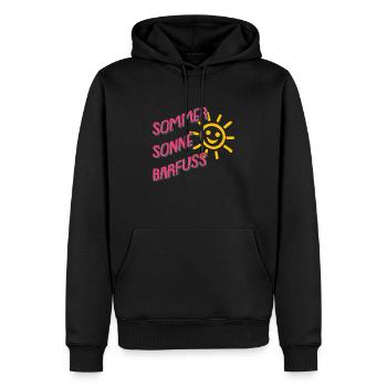 Sommer Sonne Barfuss am Strand Urlaub Ferien - Männer Premium Bio Hoodie - Schwarz - Vorne - Nico (187cm)