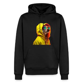 Suricate avec lunettes de soleil Animaux colorés et cool - Sweat à capuche Premium bio Homme - noir - Devant - Nico (187cm)