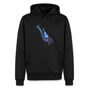 Jazz,Instrumente,Noten,Guitarre,Musik - Männer Premium Bio Hoodie - Schwarz - Vorne - Nico (187cm)