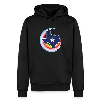 Conception de carte du Texas pour les fiers Texans LGBT + - Sweat à capuche Premium bio Homme - noir - Devant - Nico (187cm)