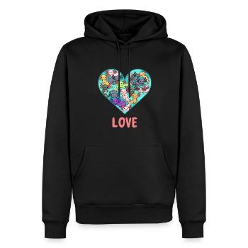 Love All Kinds Axolotl Design für Axolotl Fans - Männer Premium Bio Hoodie - Schwarz - Vorne - Nico (187cm)