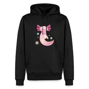 Schwimmendes Axolotl-Design für Axolotl-Liebhaber - Männer Premium Bio Hoodie - Schwarz - Vorne - Nico (187cm)