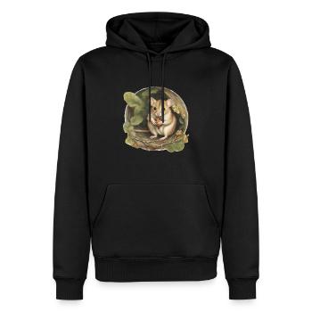 Dormouse sitting - Men’s Premium Organic Hoodie - black - Front - Nico (187cm)