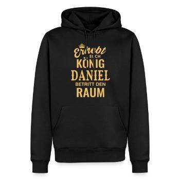 Name Daniel König Geschenkidee Geburtstag lustig - Männer Premium Bio Hoodie - Schwarz - Vorne - Nico (187cm)