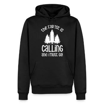 Forêt Nature Conservation Hunter Wilderness - Sweat à capuche Premium bio Homme - noir - Devant - Nico (187cm)