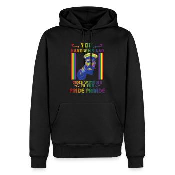 Come with me to the Pride parade - Men’s Premium Organic Hoodie - black - Front - Nico (187cm)