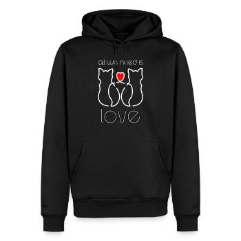 Motiv Süße Katzen Liebe - Männer Premium Bio Hoodie - Schwarz - Vorne - Nico (187cm)