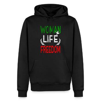 Woman Life Freedom Frauen Rechte Iran Gleichheit - Männer Premium Bio Hoodie - Schwarz - Vorne - Nico (187cm)