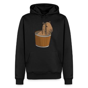 Capybara Meme - Männer Premium Bio Hoodie - Schwarz - Vorne - Nico (187cm)