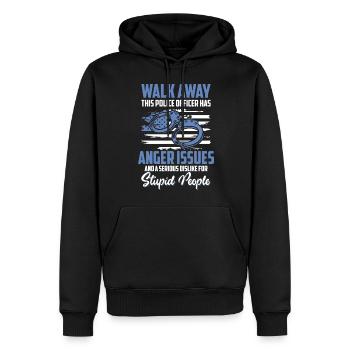 Cop Sheriff - Männer Premium Bio Hoodie - Schwarz - Vorne - Nico (187cm)