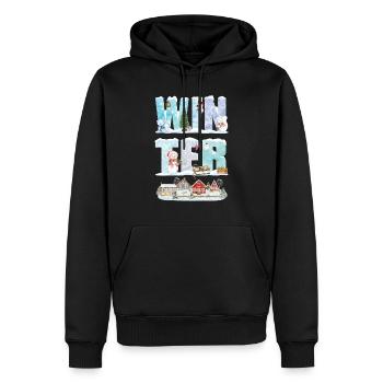 Cold winter wonderland snow season - Men’s Premium Organic Hoodie - black - Front - Nico (187cm)