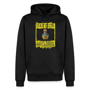 Alchimie Recherche à base de plantes - Sweat à capuche Premium bio Homme - noir - Devant - Nico (187cm)