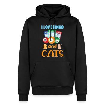 Jeu de cartes de bingo Grand-mère Joueur de bingo Cartes de bingo - Sweat à capuche Premium bio Homme - noir - Devant - Nico (187cm)