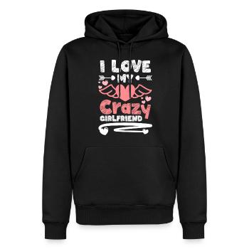 Couple romantique Grand Amour - Sweat à capuche Premium bio Homme - noir - Devant - Nico (187cm)