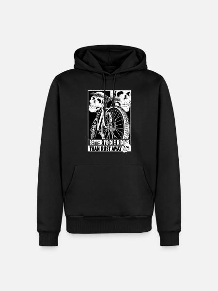 Prefer to live on the move: the motto of cyclists - Men’s Premium Organic Hoodie - black