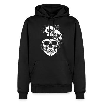 Horror Skull Skull Art Skull Gothic Heavy Metal - Men’s Premium Organic Hoodie - black - Front - Nico (187cm)