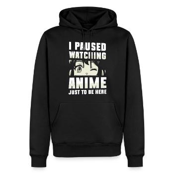 Manga Senpai Kanji Asiatique - Sweat à capuche Premium bio Homme - noir - Devant - Nico (187cm)