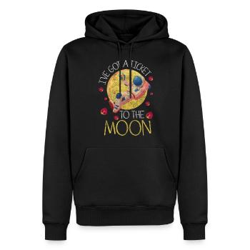 Space Planet Rocket - Men’s Premium Organic Hoodie - black - Front - Nico (187cm)
