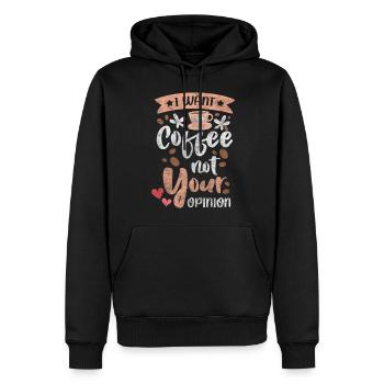 Morning grouch espresso motivation - Men’s Premium Organic Hoodie - black - Front - Nico (187cm)