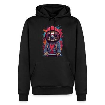 Skater skater cool cool confiant skateboard - Sweat à capuche Premium bio Homme - noir - Devant - Nico (187cm)