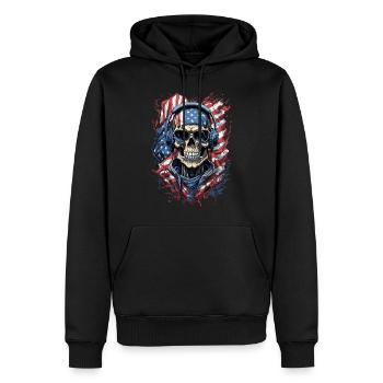 Cool USA Skull Flags Lunettes de soleil Tenue - Sweat à capuche Premium bio Homme - noir - Devant - Nico (187cm)