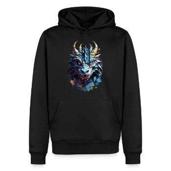 Mystischer Drache - Düsteres Glühen - Männer Premium Bio Hoodie - Schwarz - Vorne - Nico (187cm)
