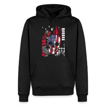 Tatouage Horreur Rouge Moderne - Sweat à capuche Premium bio Homme - noir - Devant - Nico (187cm)