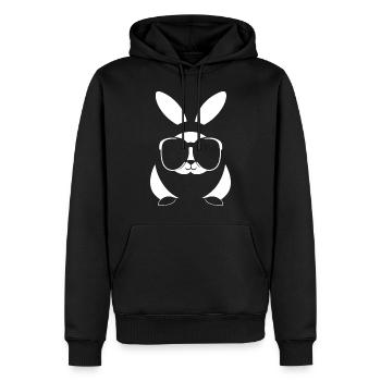 Funny Rabbit Sunglasses Cool Sunglas Rabbit - Men’s Premium Organic Hoodie - black - Front - Nico (187cm)