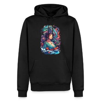 Meeresdrache: Anime-Manga-Stil - Männer Premium Bio Hoodie - Schwarz - Vorne - Nico (187cm)