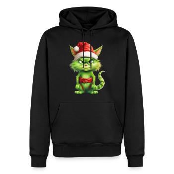 Katze Weihnachten Weihnachtselfe Geschenke Mütze - Männer Premium Bio Hoodie - Schwarz - Vorne - Nico (187cm)
