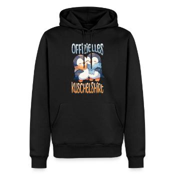 Chemise Officielle Câlin Pingouins Amour Coeur Mignon - Sweat à capuche Premium bio Homme - noir - Devant - Nico (187cm)