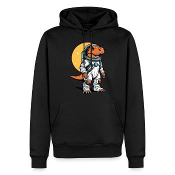 Dinosaurier Astronaut Illustration - Männer Premium Bio Hoodie - Schwarz - Vorne - Nico (187cm)