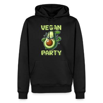 Fête végétalienne de l’avocat - Sweat à capuche Premium bio Homme - noir - Devant - Nico (187cm)