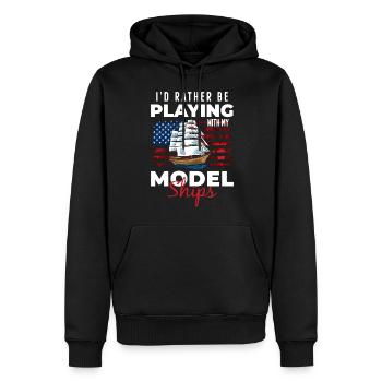 Navire Miniature Voilier Rc Bateau - Sweat à capuche Premium bio Homme - noir - Devant - Nico (187cm)