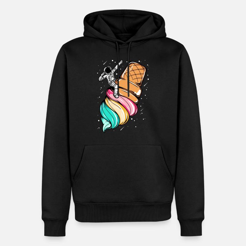 Weltraum-Eis-Astronaut - Männer Premium Bio Hoodie - Schwarz
