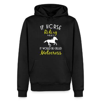 Pferd Reitsport Reiterhof - Männer Premium Bio Hoodie - Schwarz - Vorne - Nico (187cm)