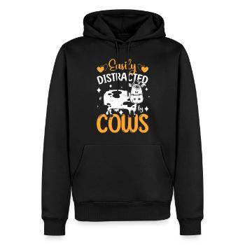 Vaches Fermier Ferme Animal - Sweat à capuche Premium bio Homme - noir - Devant - Nico (187cm)