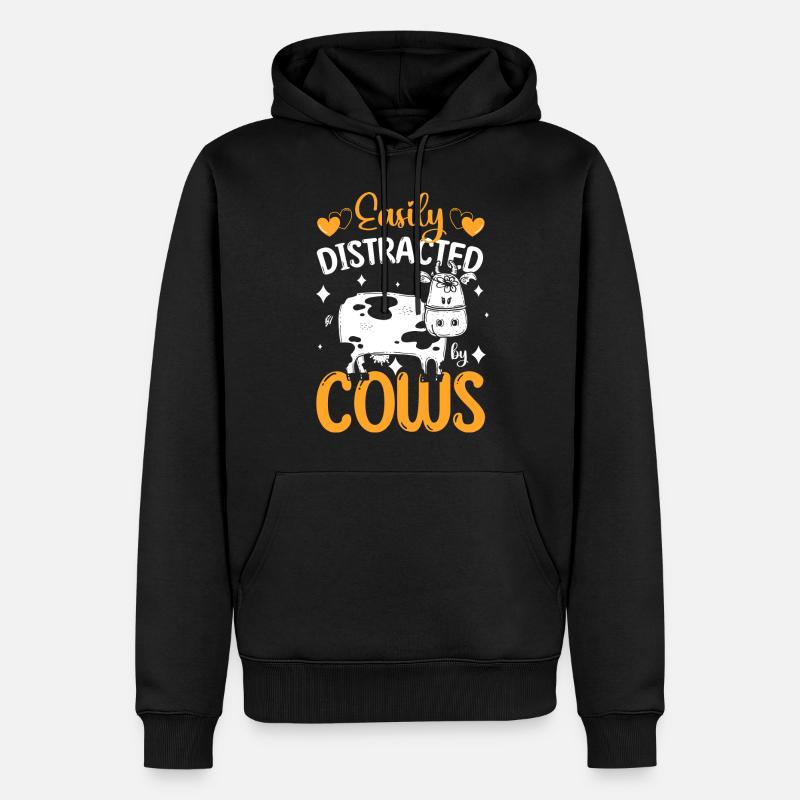 Kühe Bauer Nutztier - Männer Premium Bio Hoodie - Schwarz