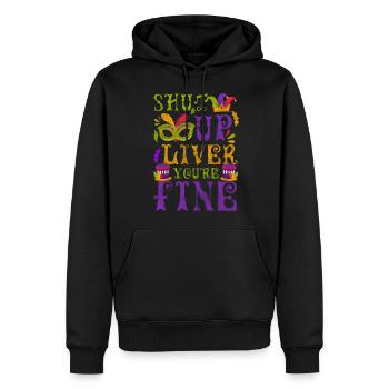 Mardi Gras Music Fun - Men’s Premium Organic Hoodie - black - Front - Nico (187cm)